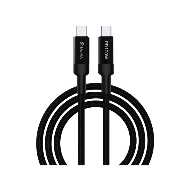 Devia MP710 Type-C Cable Extreme Speed 100W PD Support Fast Charging for All Laptops & Phones 1.5M - Black