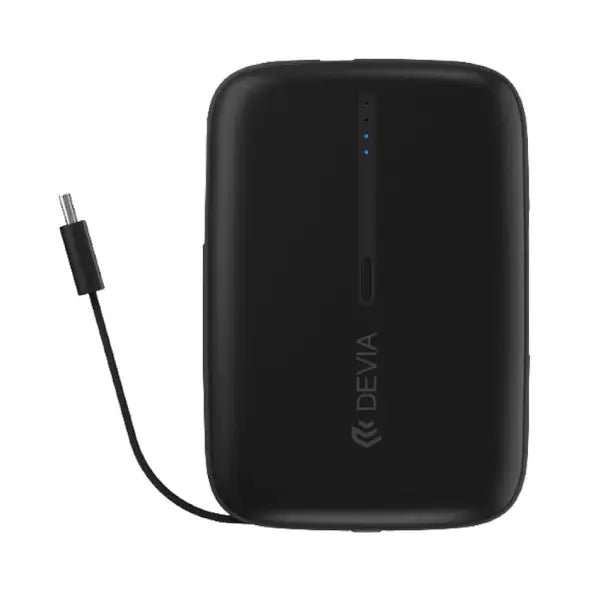 DEVIA Kintone Series Built-in Dual Cable Power Bank 10000mAh- Black