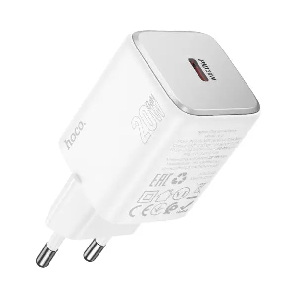 HOCO N40 Mighty single port PD20W Type-C to Type-C cable White