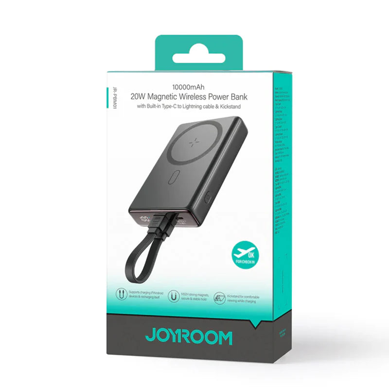 JoyRoom JR-PBM01 Magnetic Wireless Power Bank 10000mAh 20W - Black