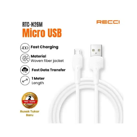 RECCI USB Cable Shell Micro RTC-N26M White