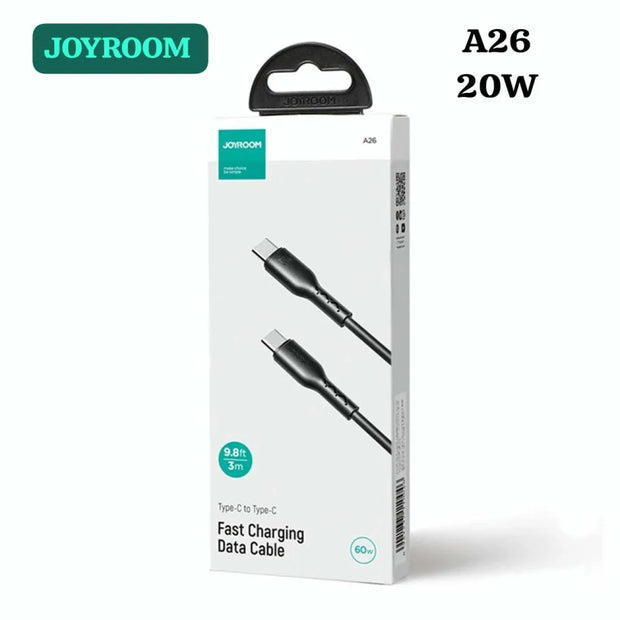 JOYROOM A26 Type-C to Type-C Fast Charging Data Cable 60W -1m - Black