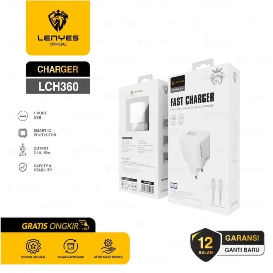 Lenyes Fast Charger 20W PD Adapter Type-C LCH360-EU