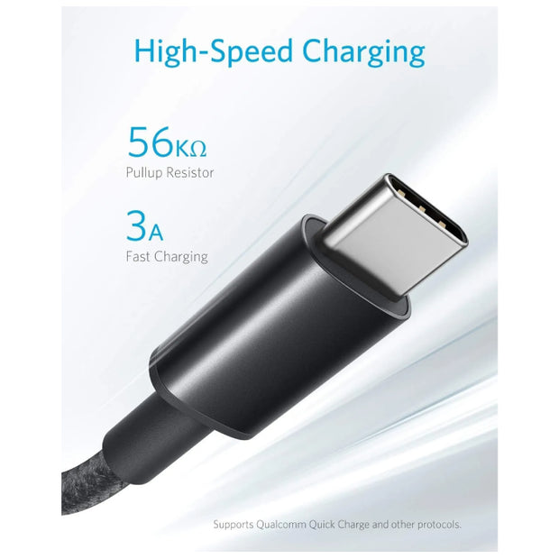 Anker Nylon Cable USB-A to USB-C - 6ft - Black A8173H11