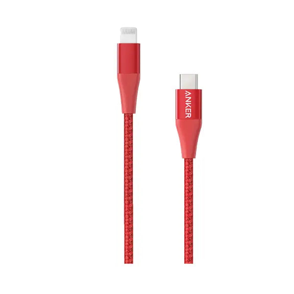 anker power line + II usb-c cable with lightning connector RED