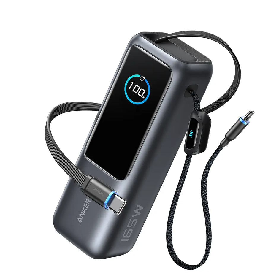 Anker Power Bank 25000mAh 165W Built-in USB-C Cables A1695H11 - Black