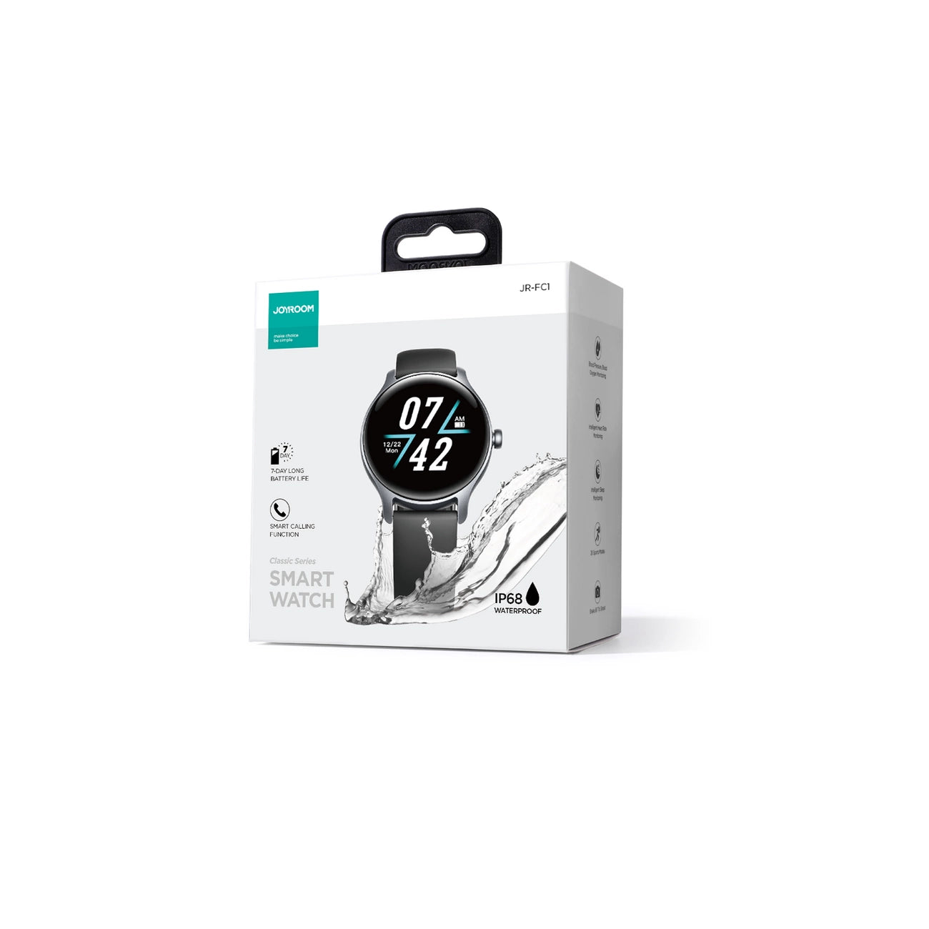 Joyroom Classis Series JR-FC1 Smartwatch with Call Answering Function / IP68 Protection - Dark Gray