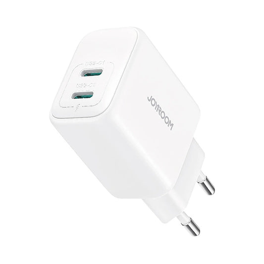 JOYROOM JR-TCF12 20W Fast Charger Dual Type-C Wall Charger Adapter - White