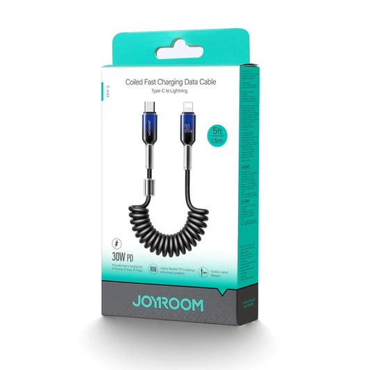 Coiled Fast Charging Data Cable Type-C To Lightning 30W