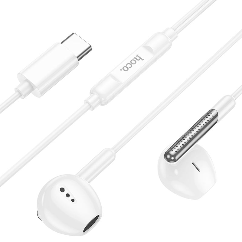 Hoco Universal Wired Earphones M123 Type-C - White