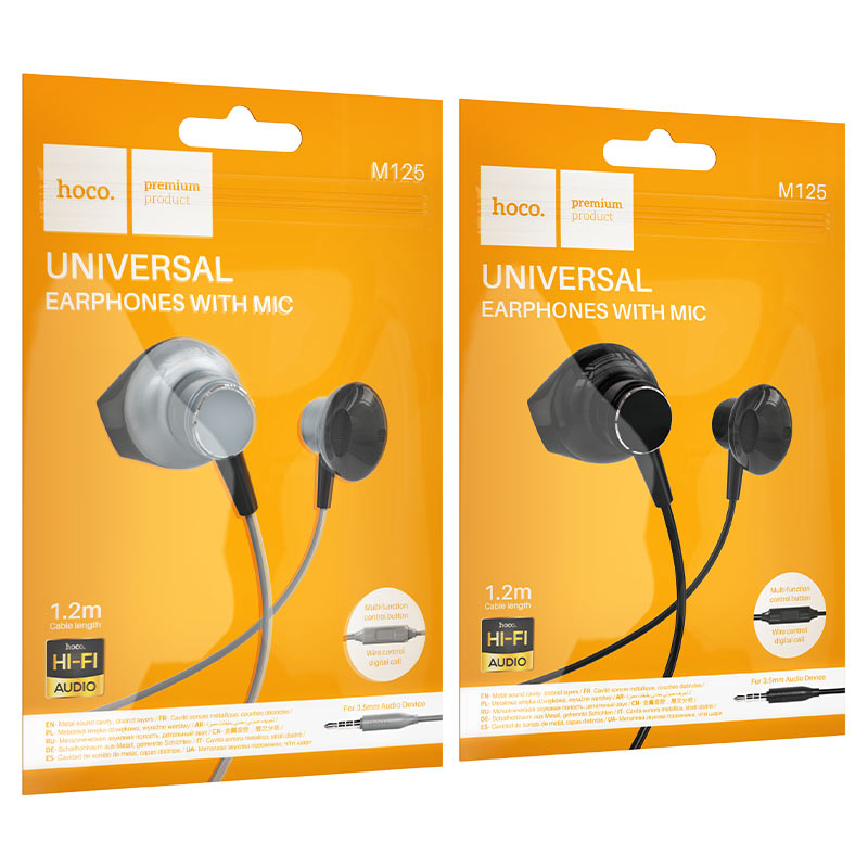 Hoco Universal Wired Earphones M125 - Gray