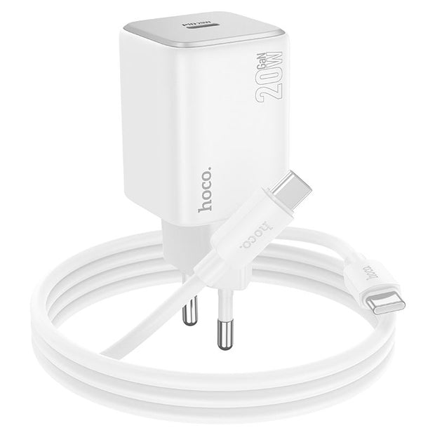 HOCO N40 Mighty single port PD20W Type-C to Type-C cable White