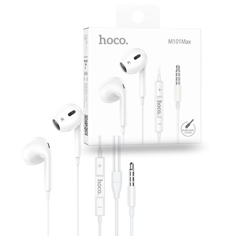 HOCO M101 MAX Earphone Wired 3.5MM - 1.2M - White