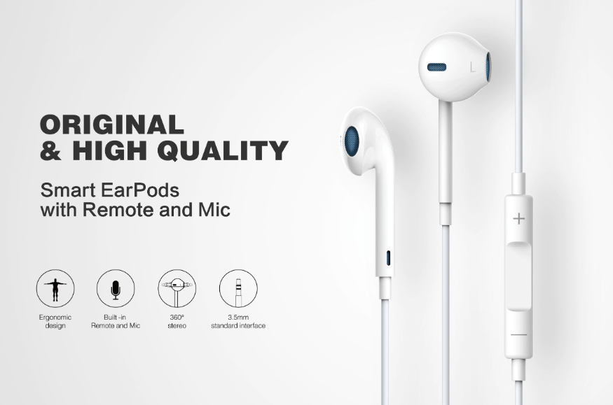Devia Smart Earphone with Remote and Mic - White