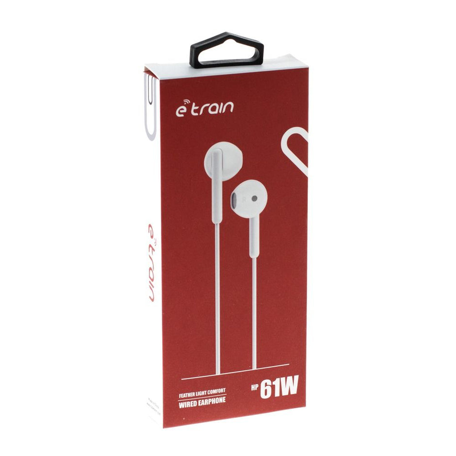 E-train (HP61W) Feather light Comfort Wired Earphone - White