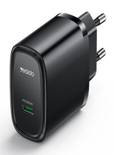 Yesido YC57B USB-C 20W  Fast Wall Charger - Black