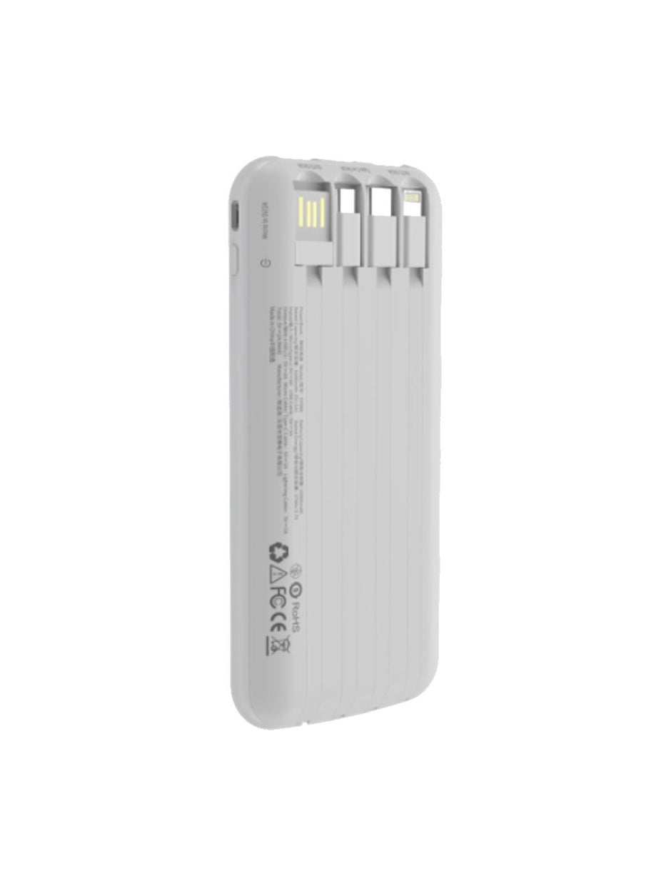Devia Kintone series Power Bank with 4 cables 10000mAh - White