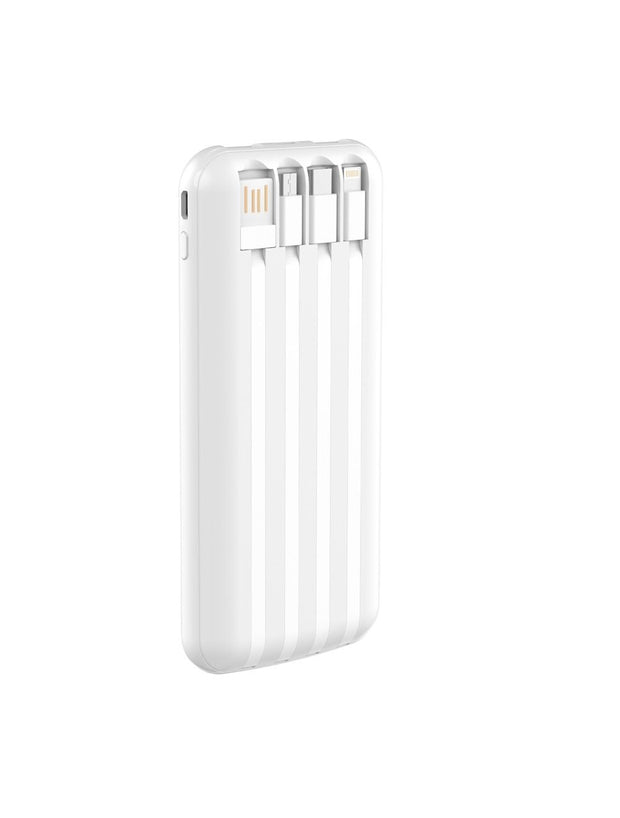 Devia Kintone series Power Bank with 4 cables 10000mAh - White
