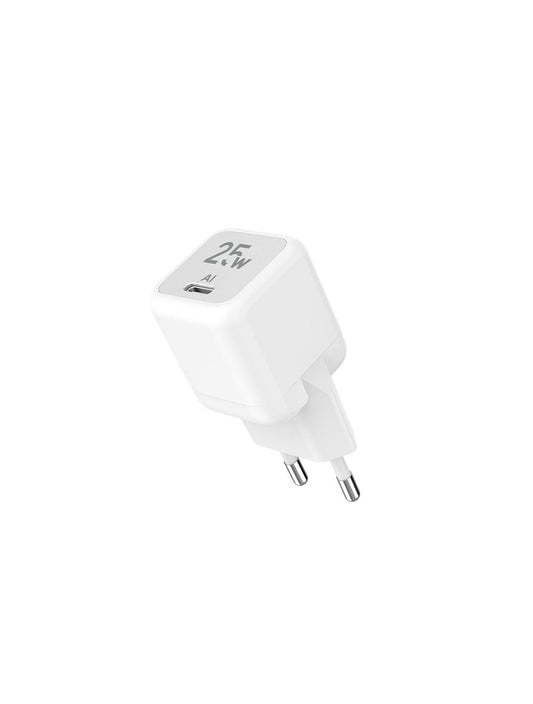 LAVVENTO (MP535) Mini GaN 25W Power Adapter with USB-C Cable 1M - White