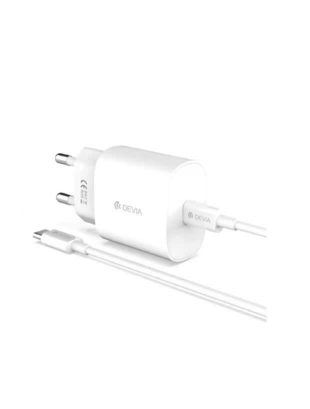 Devia RLC-383 Smart Series 25W PD Quick Home Charger Set With Type-C Cable - White
