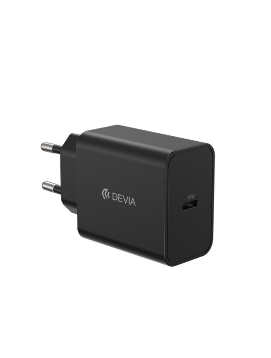 DEVIA Rocket Series Quick Charger 45W PD Set With USB-C Cable MP-72-4 - Black