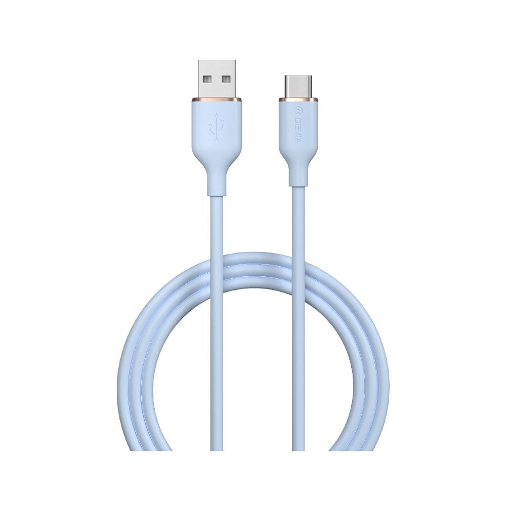 DEVIA Jelly Silicon Cable USB-A to USB-C 1.2M - Blue