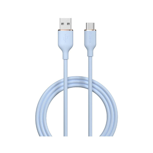 DEVIA Jelly Silicon Cable USB-A to USB-C 1.2M - Blue