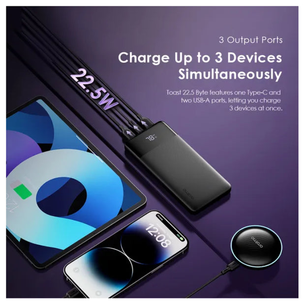 Oraimo OPB-7100Q Power Bank 10000mAh Toast 22.5W LED Display USB-C - Black
