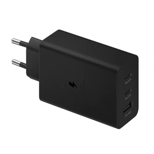 Samsung 65W PD Power Adapter Trio USB-C 2 Ports USB-A Port Black