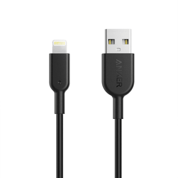 anker powerline II with lightning 3ft NEW - Black