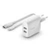 Belkin BOOSTCHARGE 2-Port USB-C PD 40W Wall Charger WhiteBelkin BOOSTCHARGE 2-Port USB-C PD 40W Wall Charger WhiteBelkin BOOSTCHARGE 2-Port USB-C PD 40W Wall Charger White