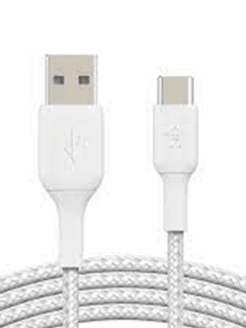 Belkin BOOSTCHARGE Braided USB-C to USB-A Cable 1m WhiteBelkin BOOSTCHARGE Braided USB-C to USB-A Cable 1m WhiteBelkin BOOSTCHARGE Braided USB-C to USB-A Cable 1m White