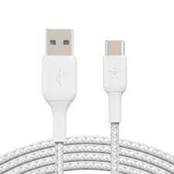 Belkin BOOSTCHARGE Braided USB-C to USB-A Cable 1m WhiteBelkin BOOSTCHARGE Braided USB-C to USB-A Cable 1m WhiteBelkin BOOSTCHARGE Braided USB-C to USB-A Cable 1m White