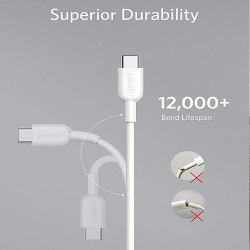 anker powerline II USB-C to USB-C 2.0 6ft - White RS Store rs-store أر اس ستور rsstore ار اس اراس أرأس RS Store rs-store أر اس ستور rsstore ار اس اراس أرأس